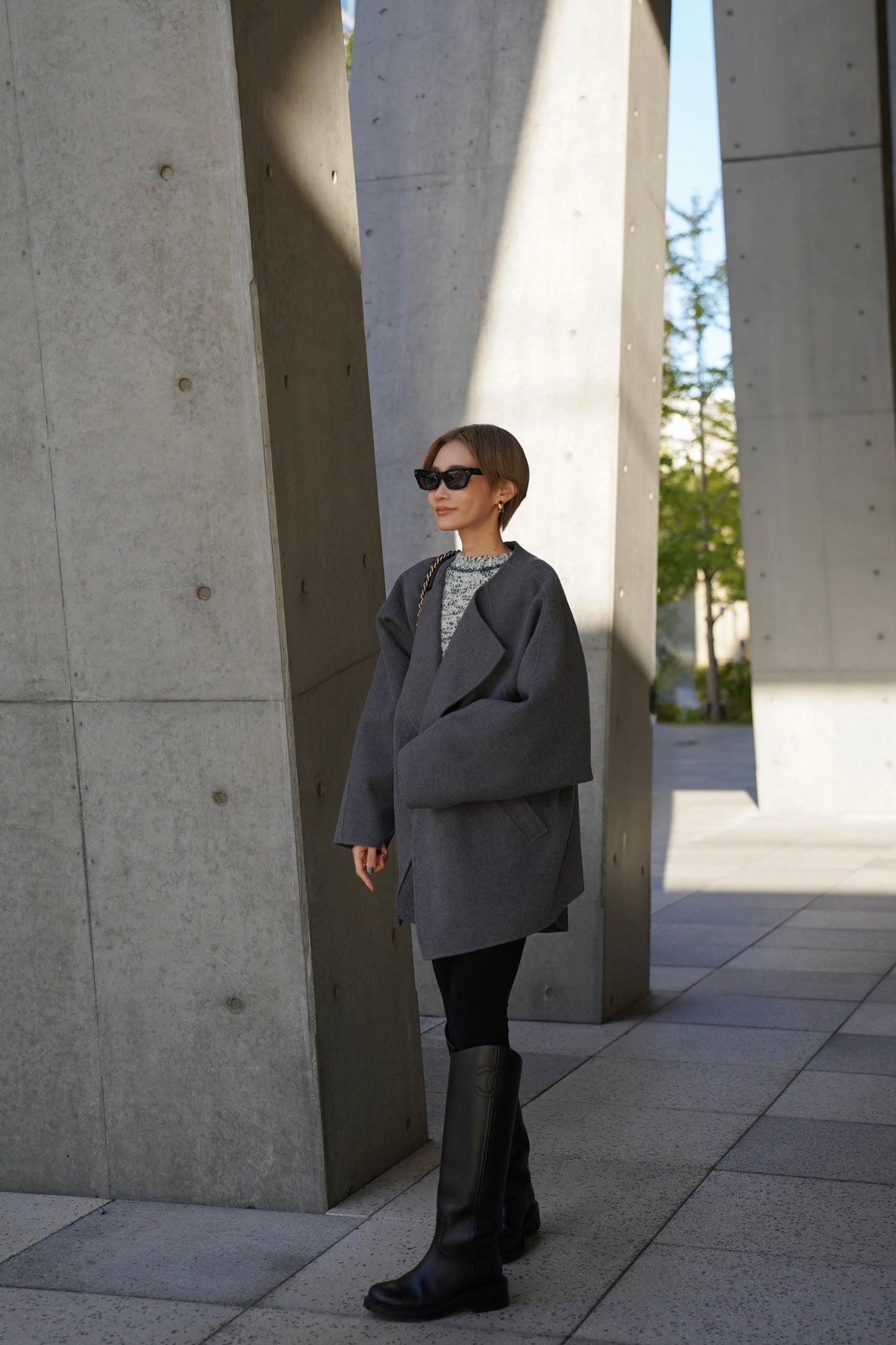 【予約販売1月下旬配送】 SUPER140ショートリバーコート【GRAY】