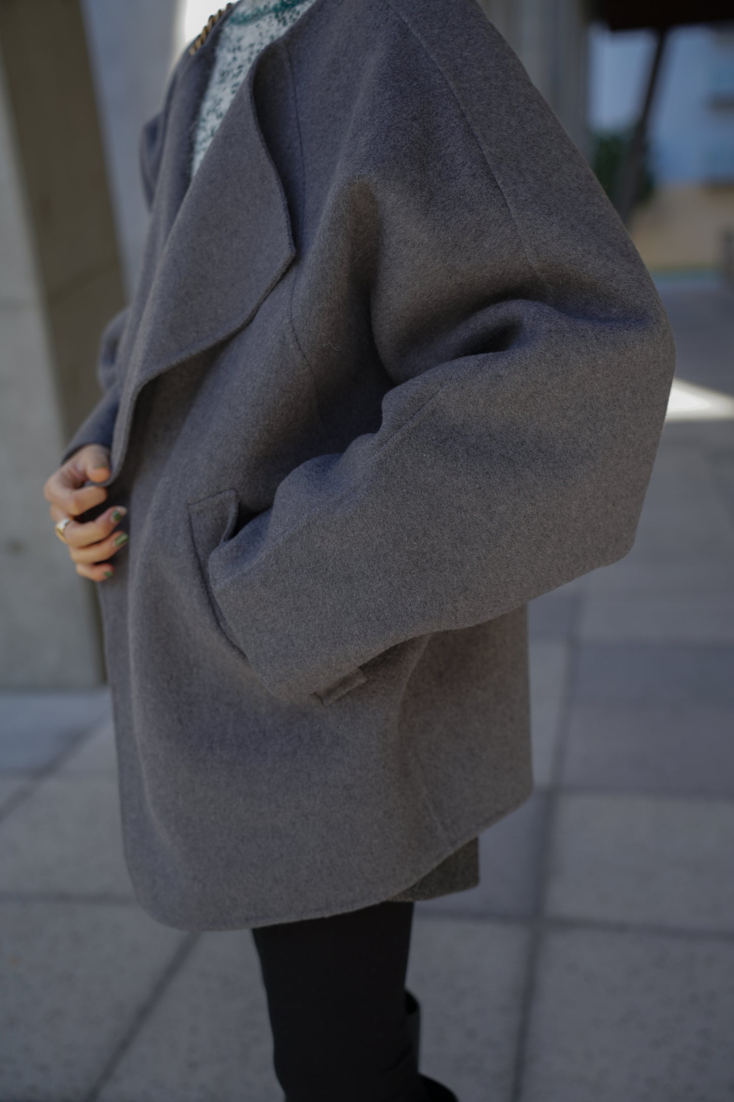 【予約販売1月下旬配送】 SUPER140ショートリバーコート【GRAY】