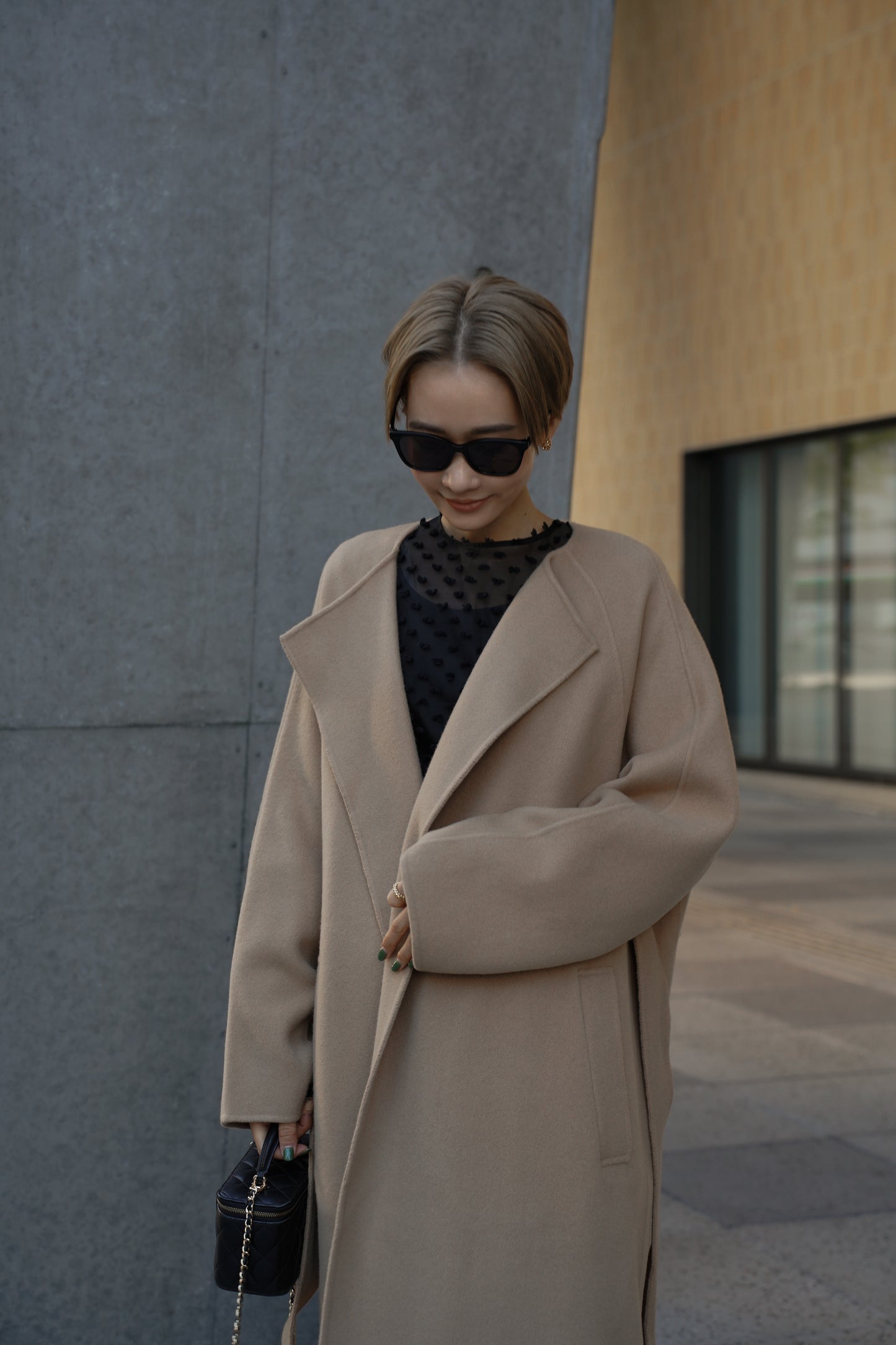 【予約販売1月下旬配送】 SUPER140ロングリバーコート【BEIGE】