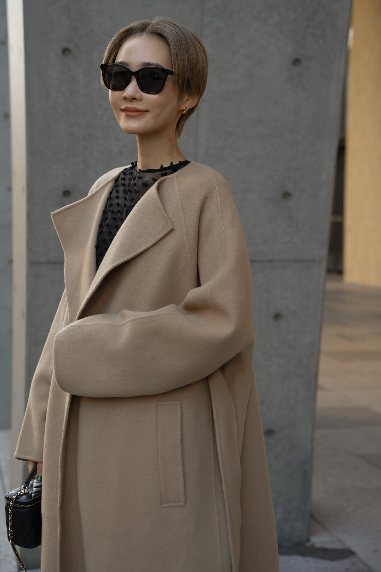 【予約販売1月下旬配送】 SUPER140ロングリバーコート【BEIGE】