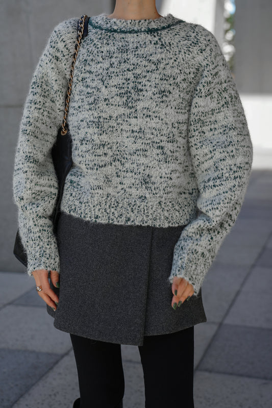 【予約販売12月下旬配送】ミックスリボンニット【GREEN】