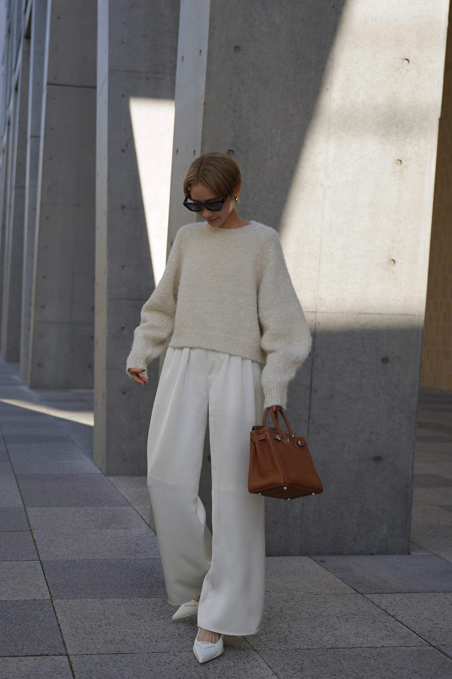 【予約販売12月下旬配送】ミックスリボンニット【WHITE】