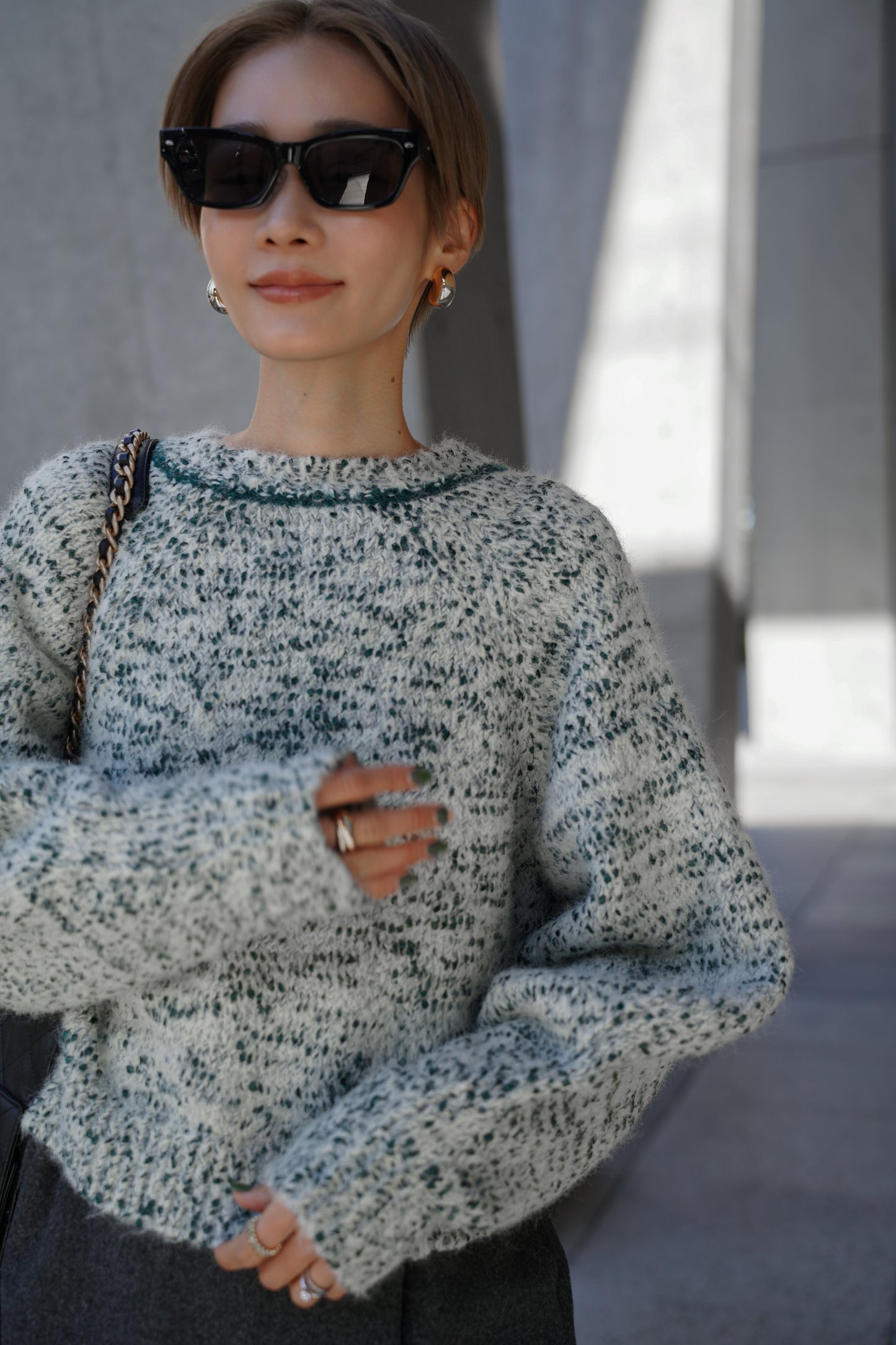 【予約販売12月下旬配送】ミックスリボンニット【GREEN】