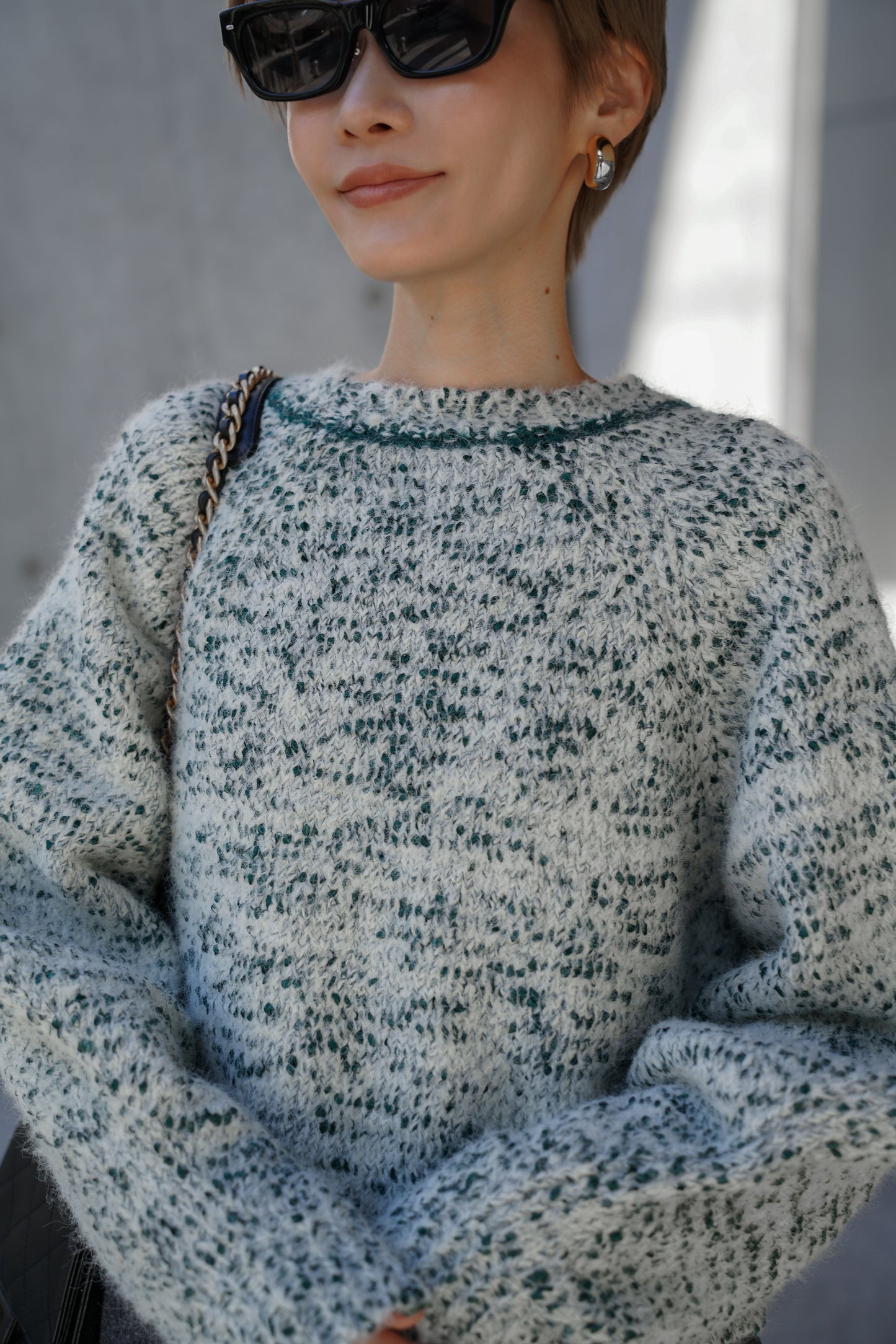 【予約販売12月下旬配送】ミックスリボンニット【GREEN】