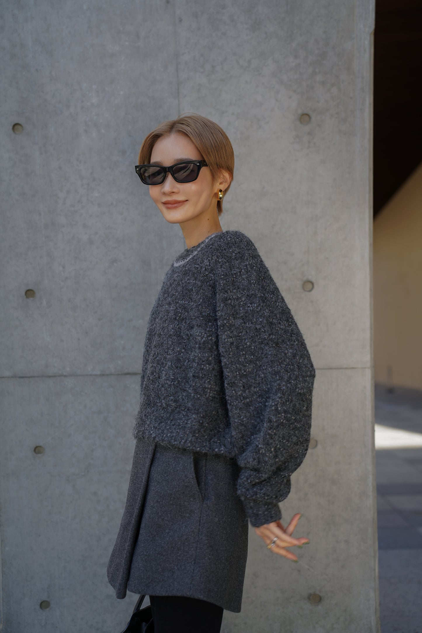 ミックスリボンニット【GRAY】