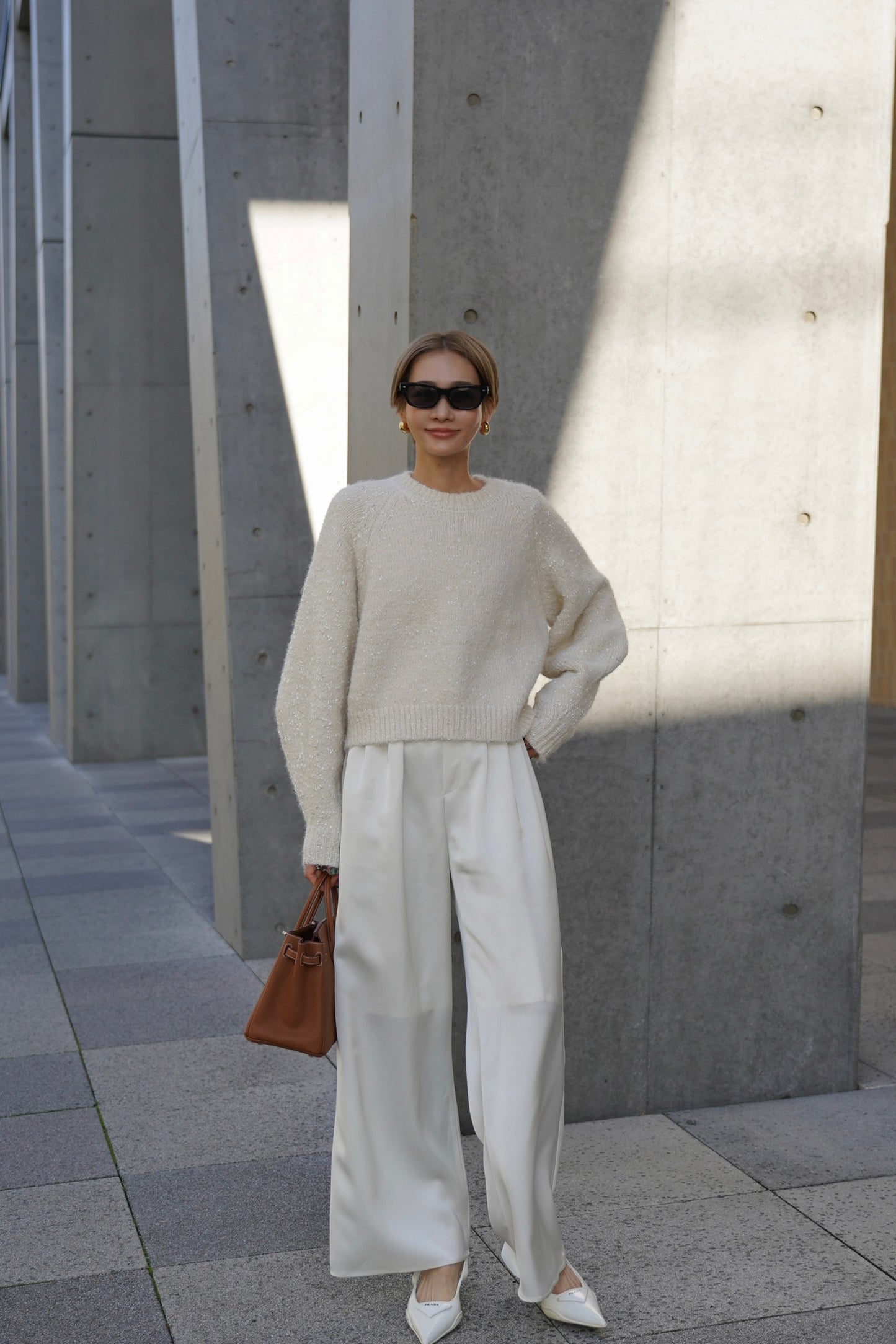 【予約販売12月下旬配送】ミックスリボンニット【WHITE】