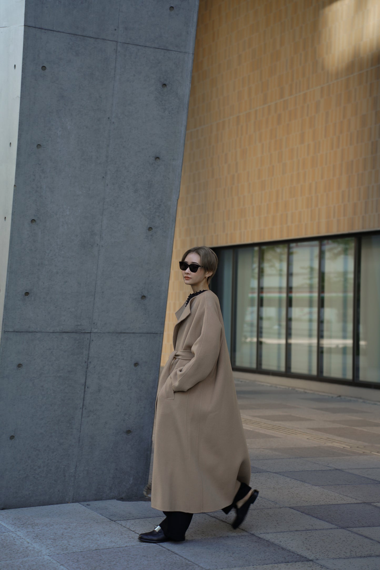 【予約販売1月下旬配送】 SUPER140ロングリバーコート【BEIGE】