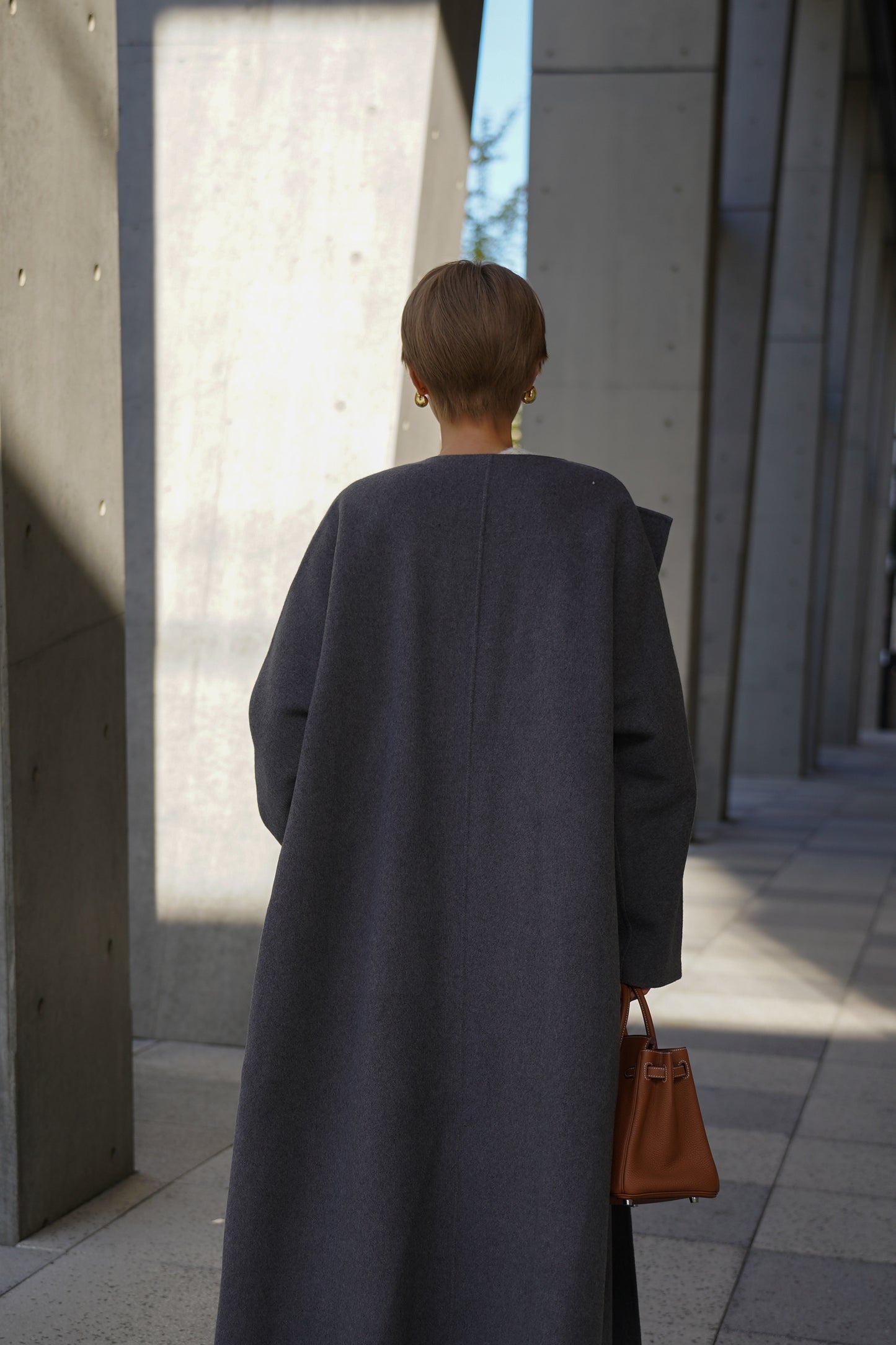 【予約販売1月下旬配送】 SUPER140ロングリバーコート【GRAY】