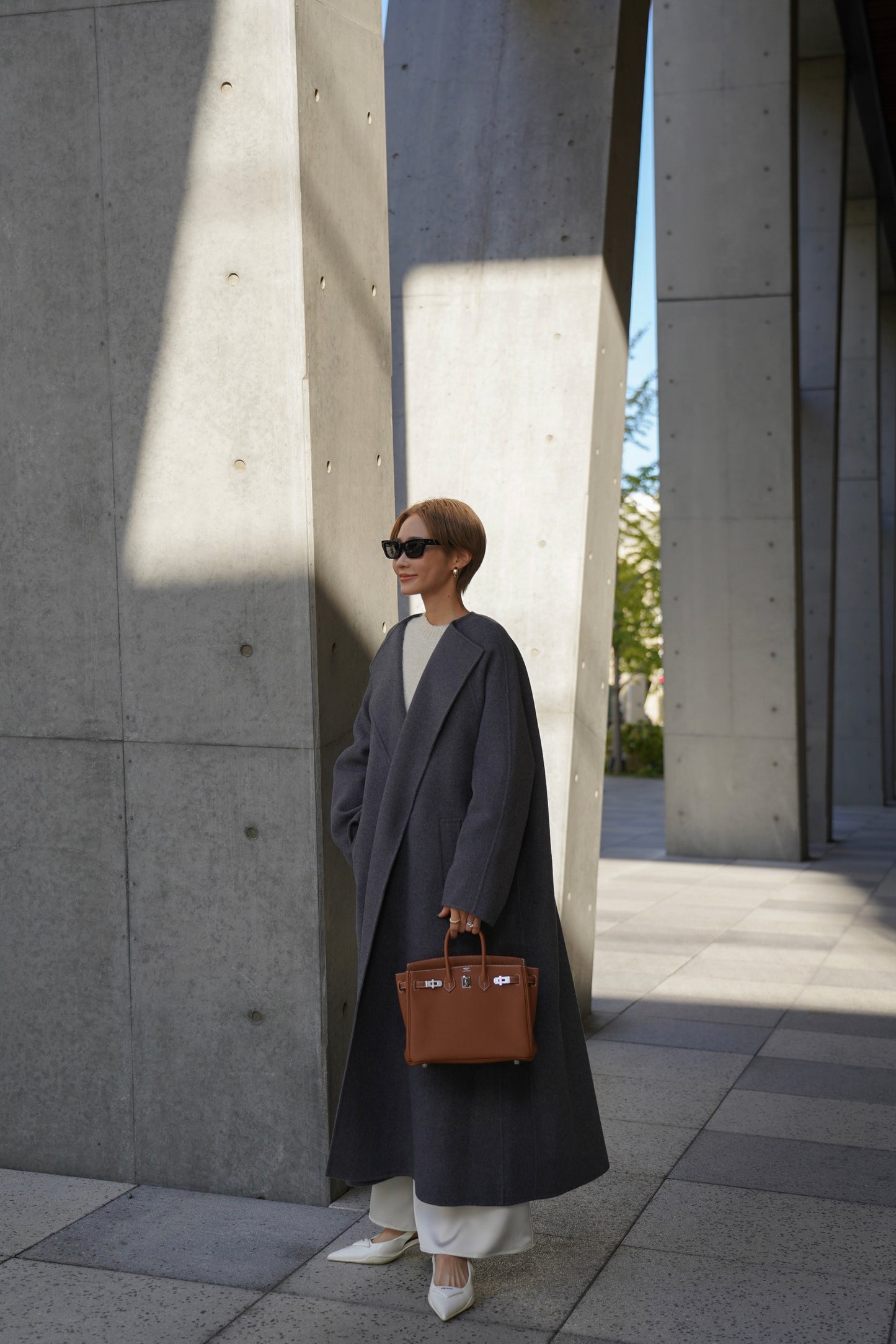 【予約販売1月下旬配送】 SUPER140ロングリバーコート【GRAY】