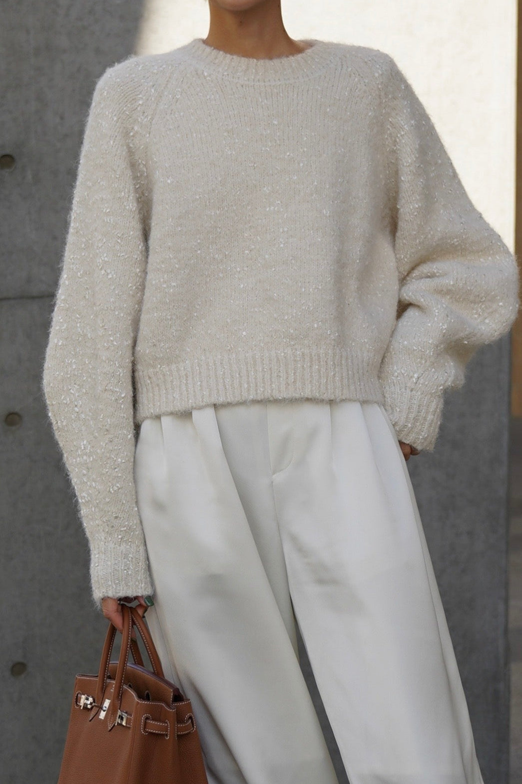 【予約販売12月下旬配送】ミックスリボンニット【WHITE】