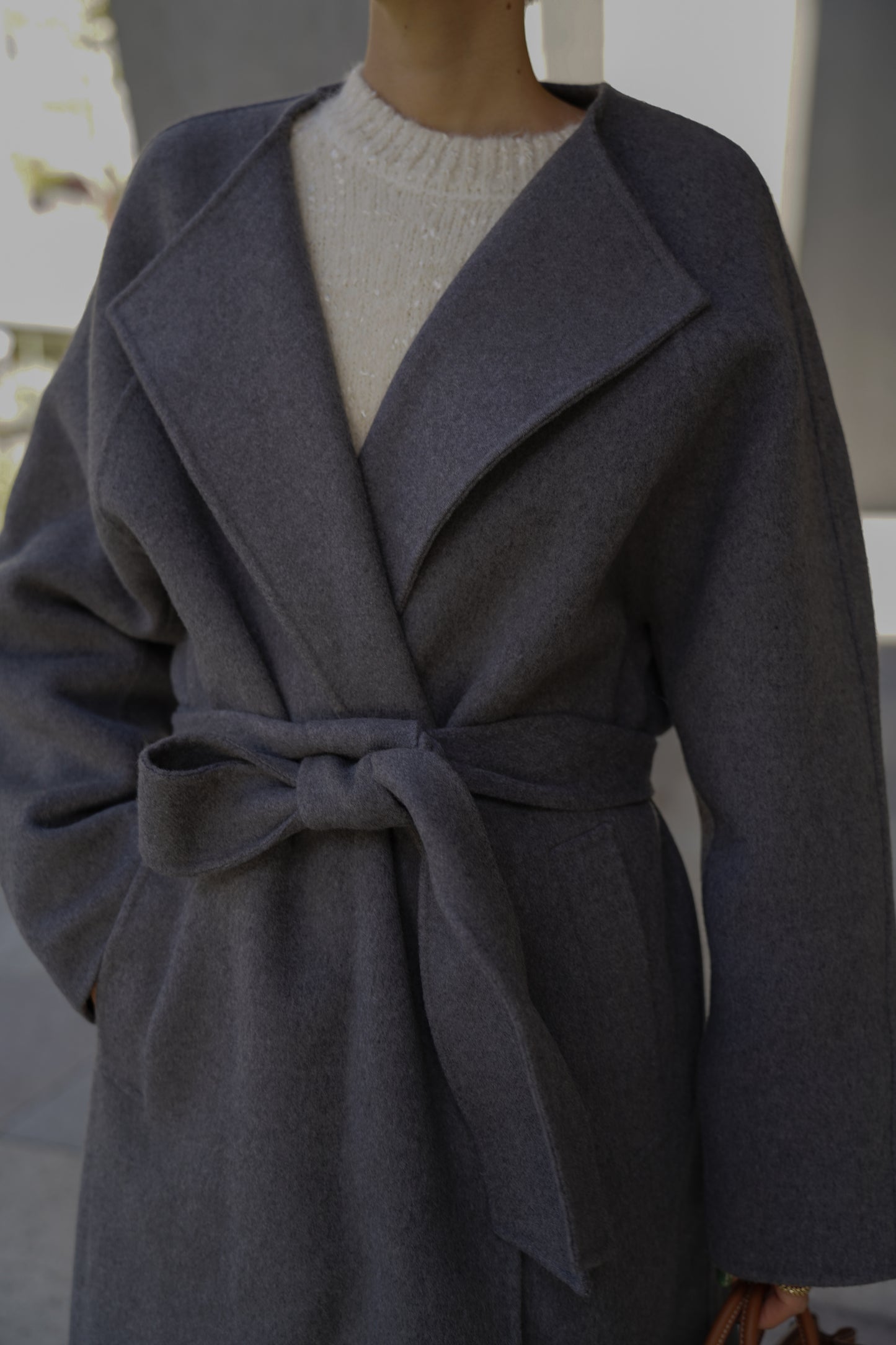 【予約販売1月下旬配送】 SUPER140ロングリバーコート【GRAY】