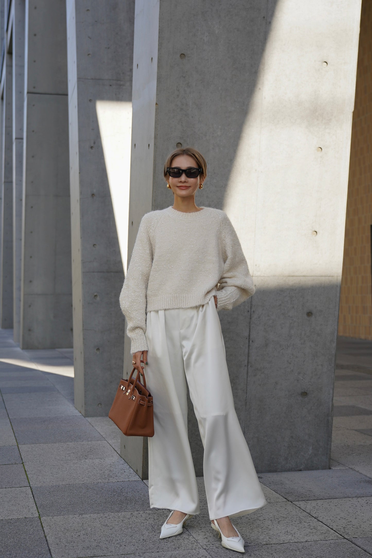 【予約販売12月下旬配送】ミックスリボンニット【WHITE】