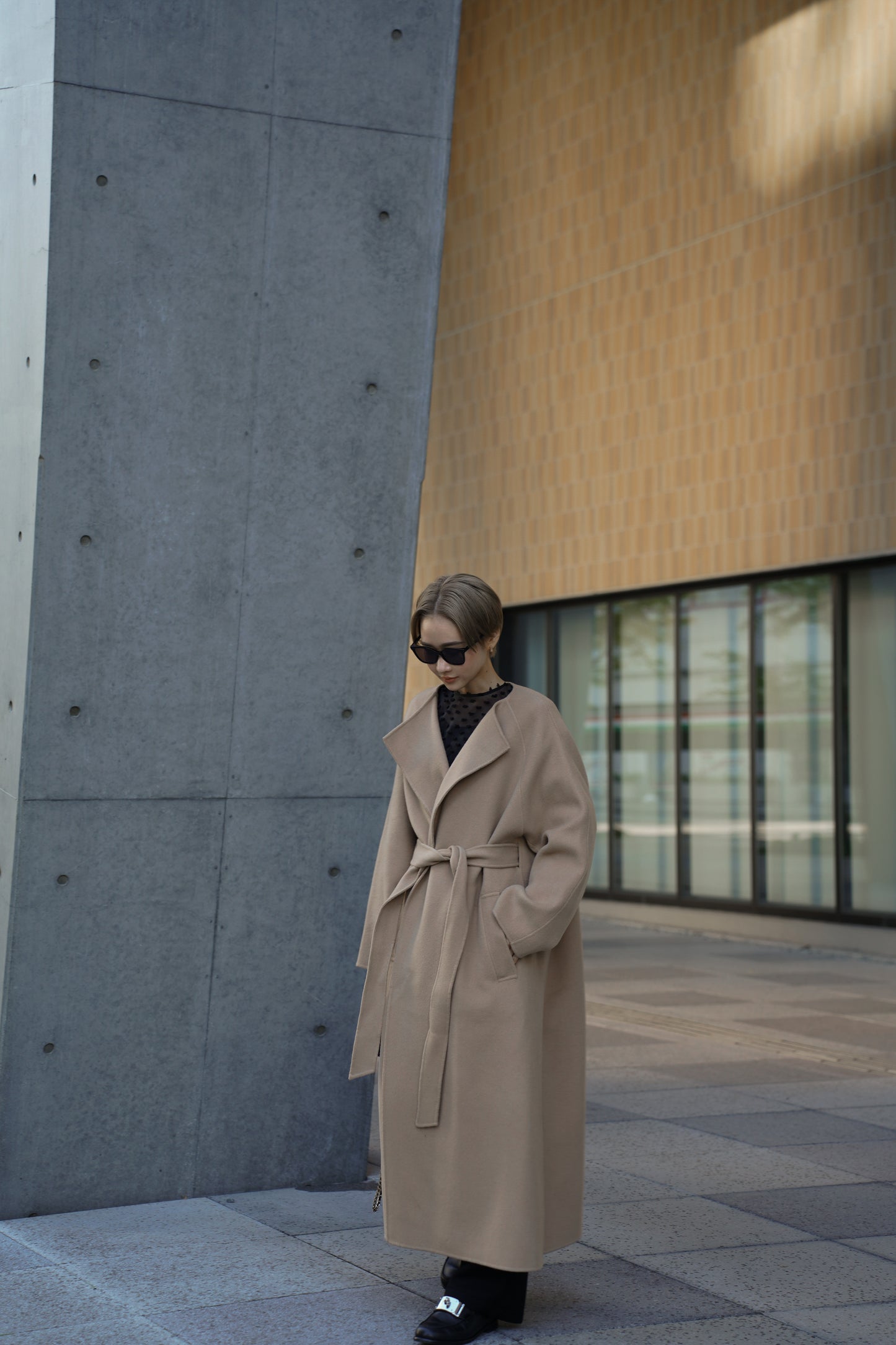 【予約販売1月下旬配送】 SUPER140ロングリバーコート【BEIGE】