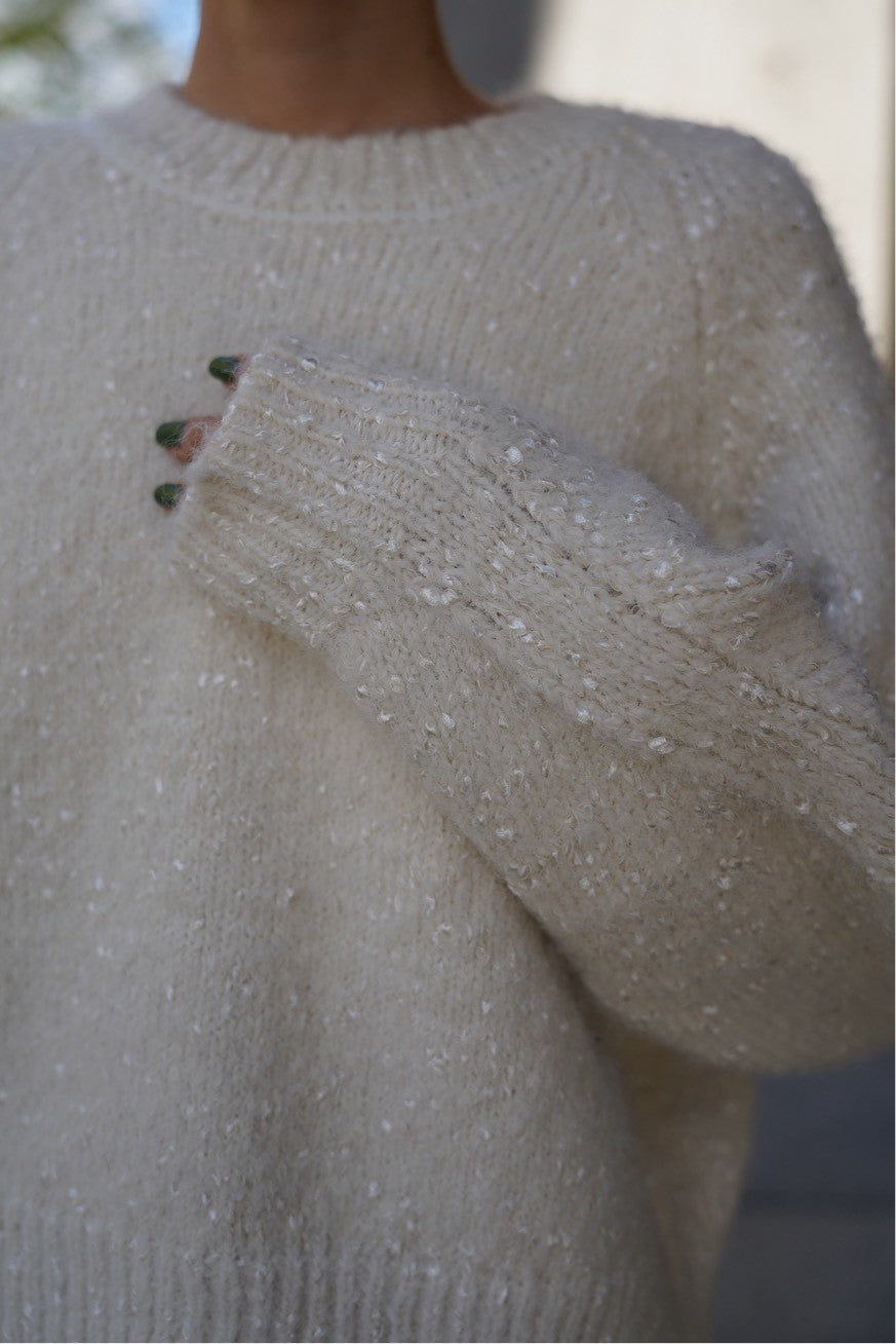 【予約販売12月下旬配送】ミックスリボンニット【WHITE】