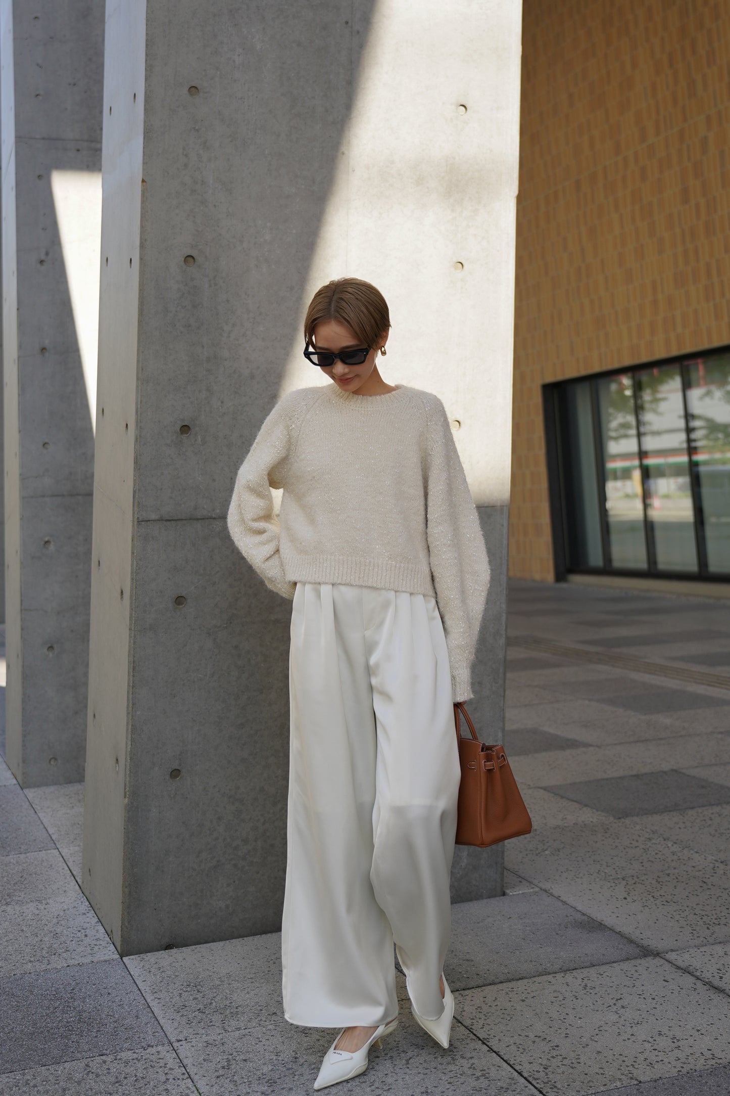 【予約販売12月下旬配送】ミックスリボンニット【WHITE】