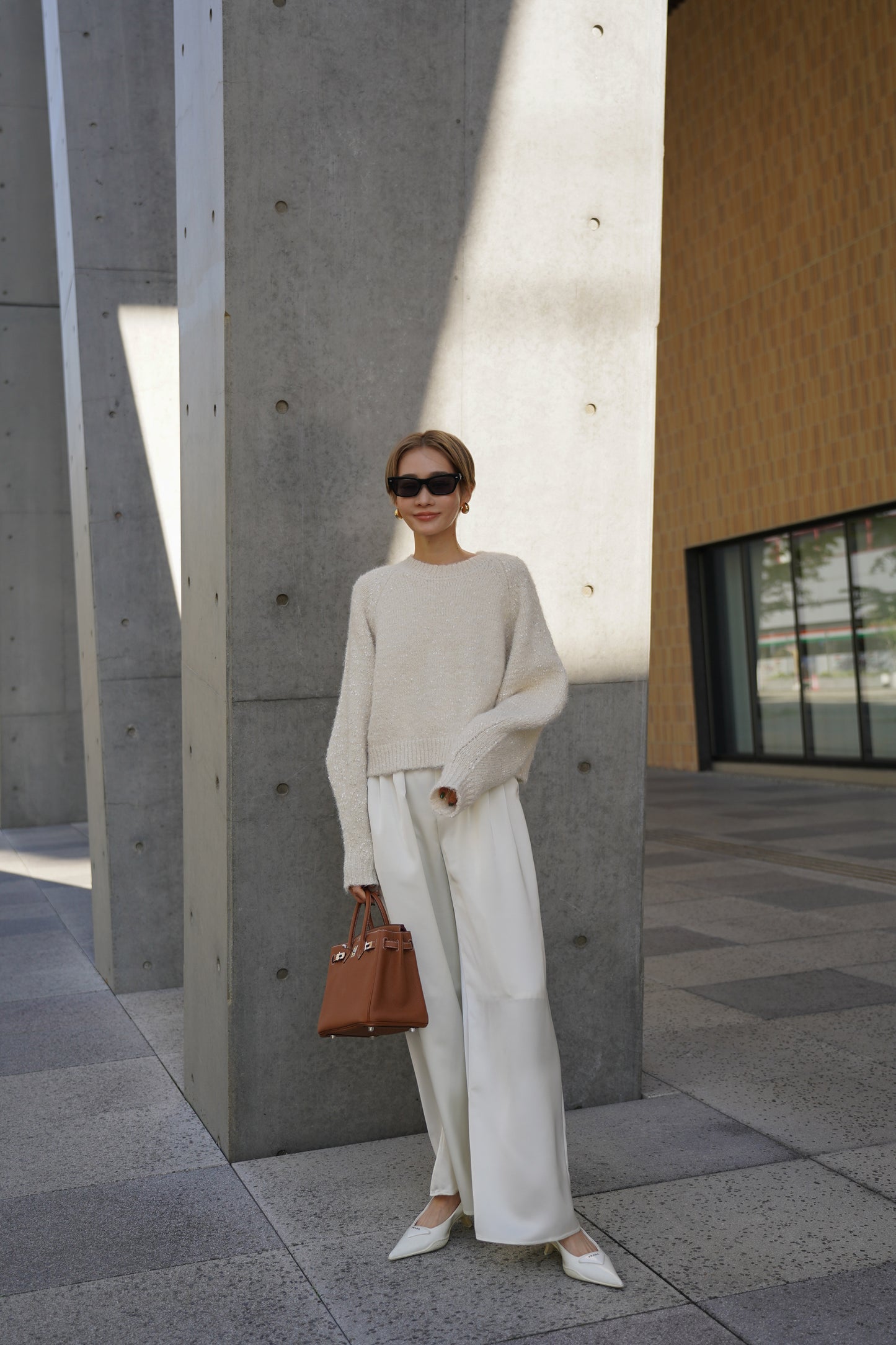 【予約販売12月下旬配送】ミックスリボンニット【WHITE】