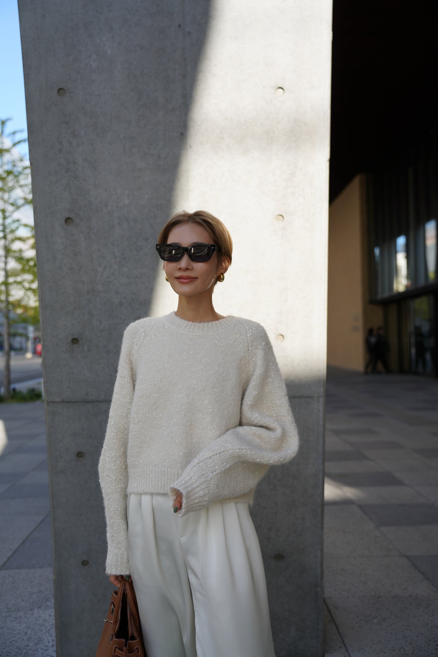 【予約販売12月下旬配送】ミックスリボンニット【WHITE】