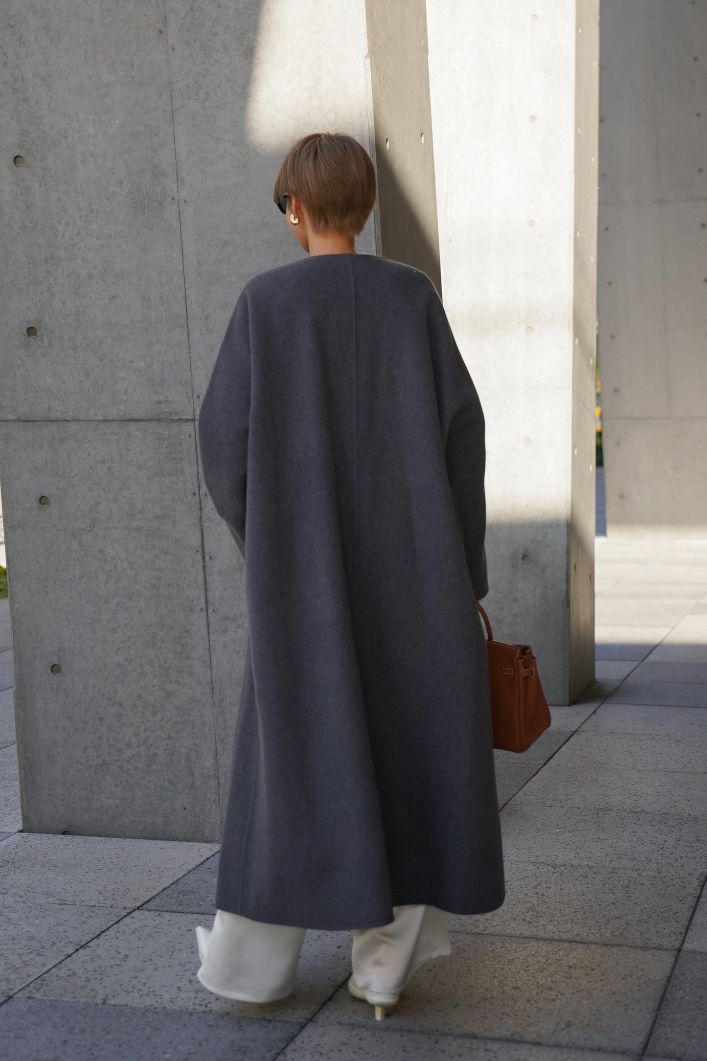 【予約販売1月下旬配送】 SUPER140ロングリバーコート【GRAY】