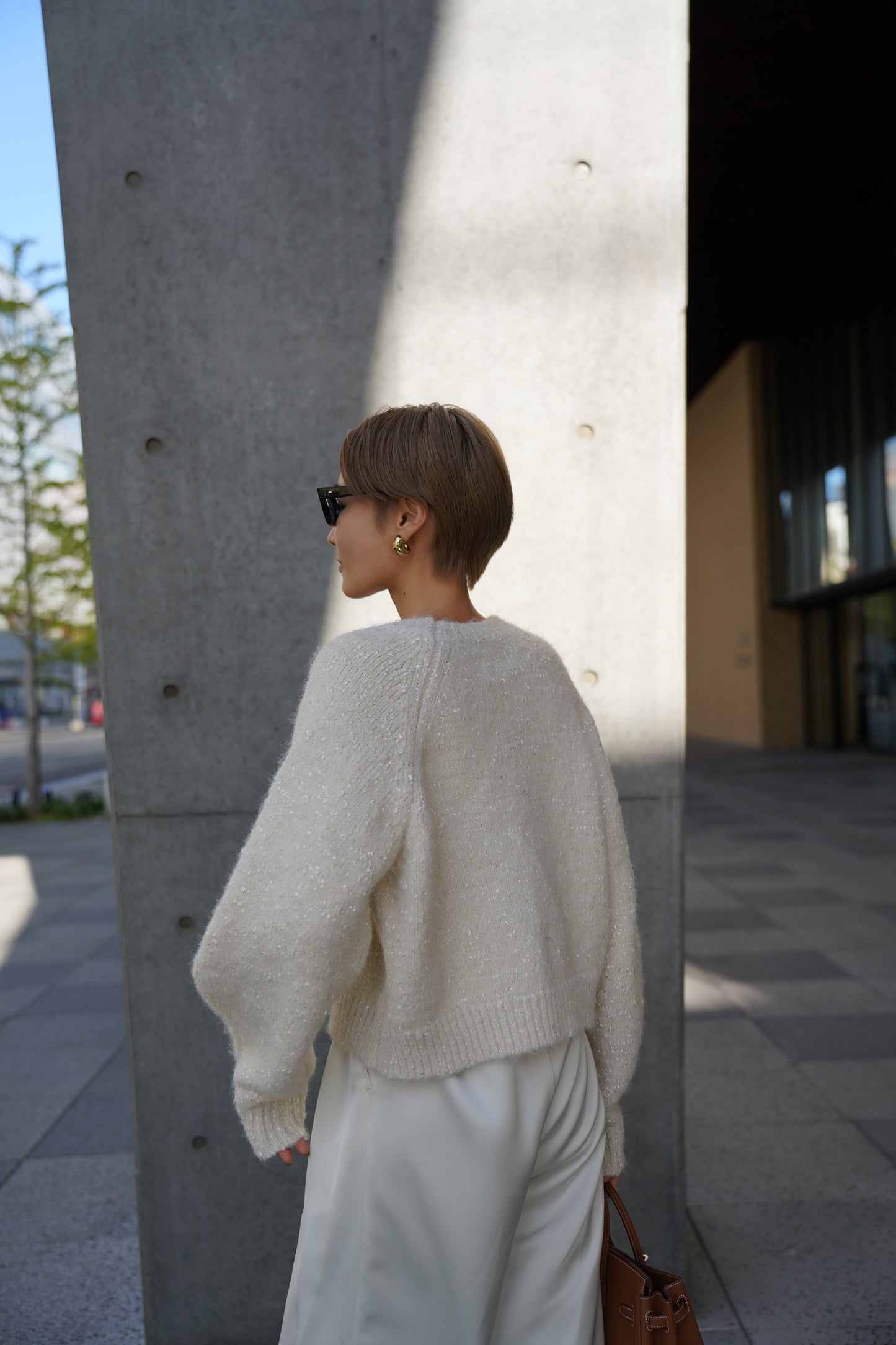 【予約販売12月下旬配送】ミックスリボンニット【WHITE】