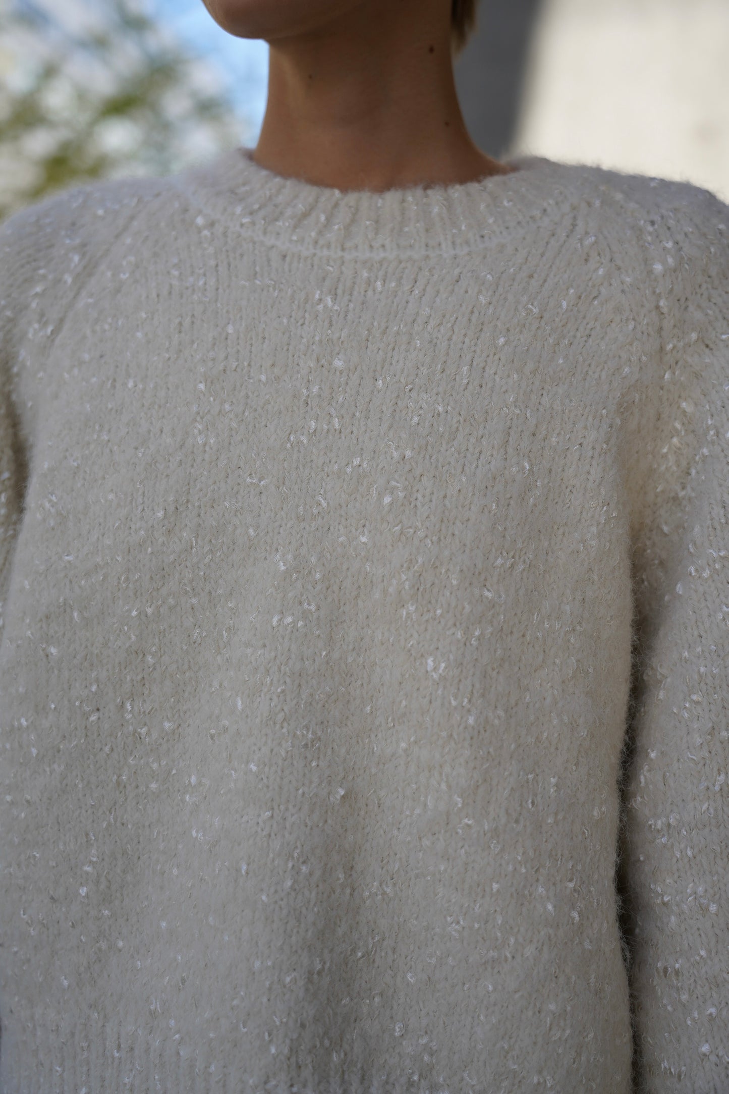 【予約販売12月下旬配送】ミックスリボンニット【WHITE】