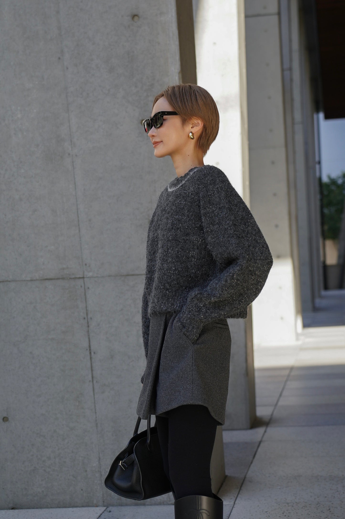 ミックスリボンニット【GRAY】