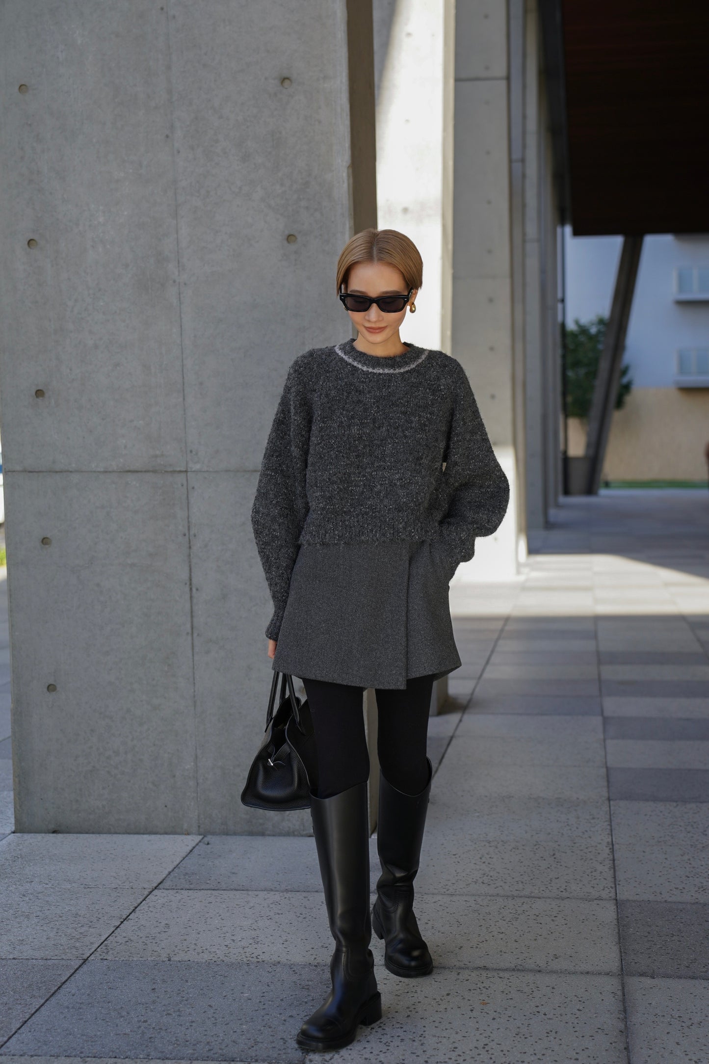 ミックスリボンニット【GRAY】