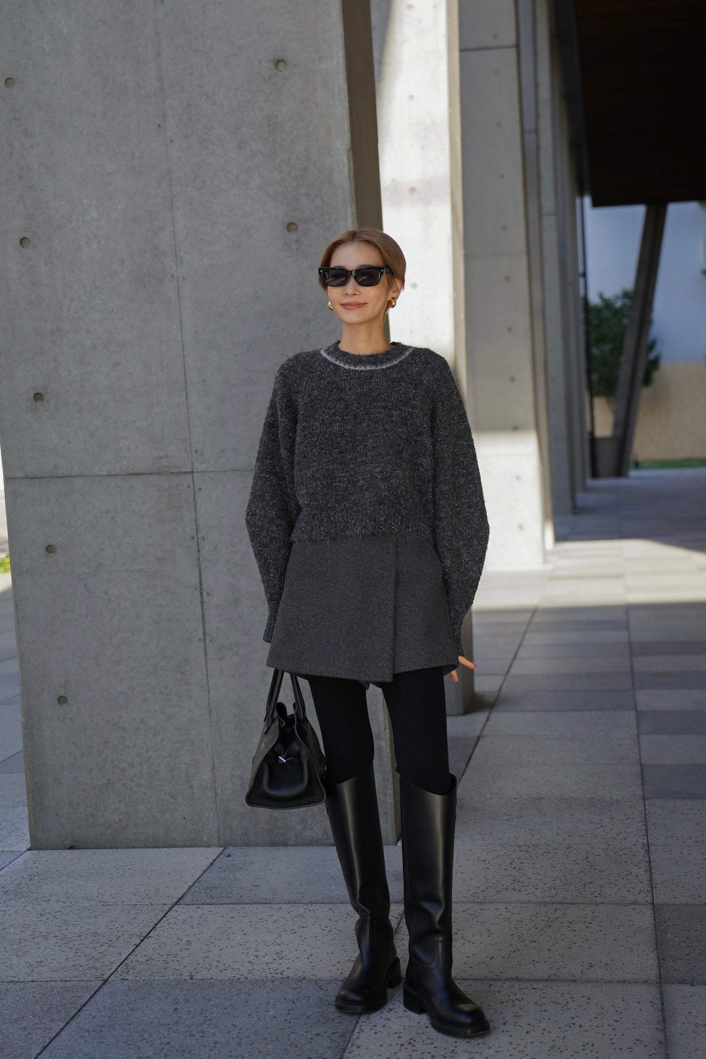 ミックスリボンニット【GRAY】