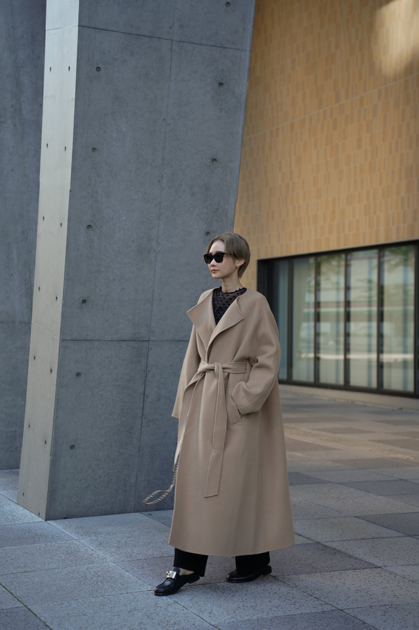 【予約販売1月下旬配送】 SUPER140ロングリバーコート【BEIGE】