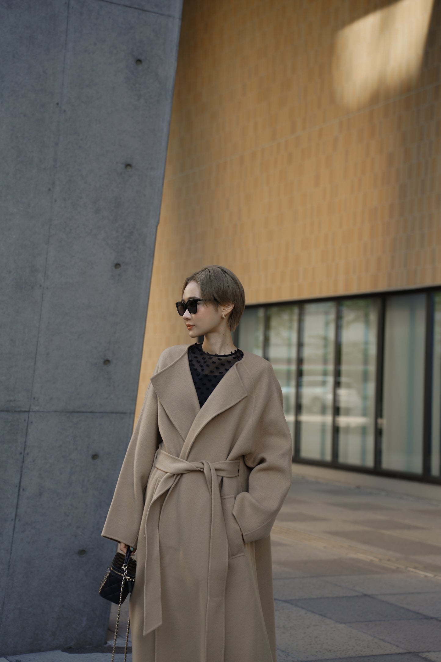 【予約販売1月下旬配送】 SUPER140ロングリバーコート【BEIGE】