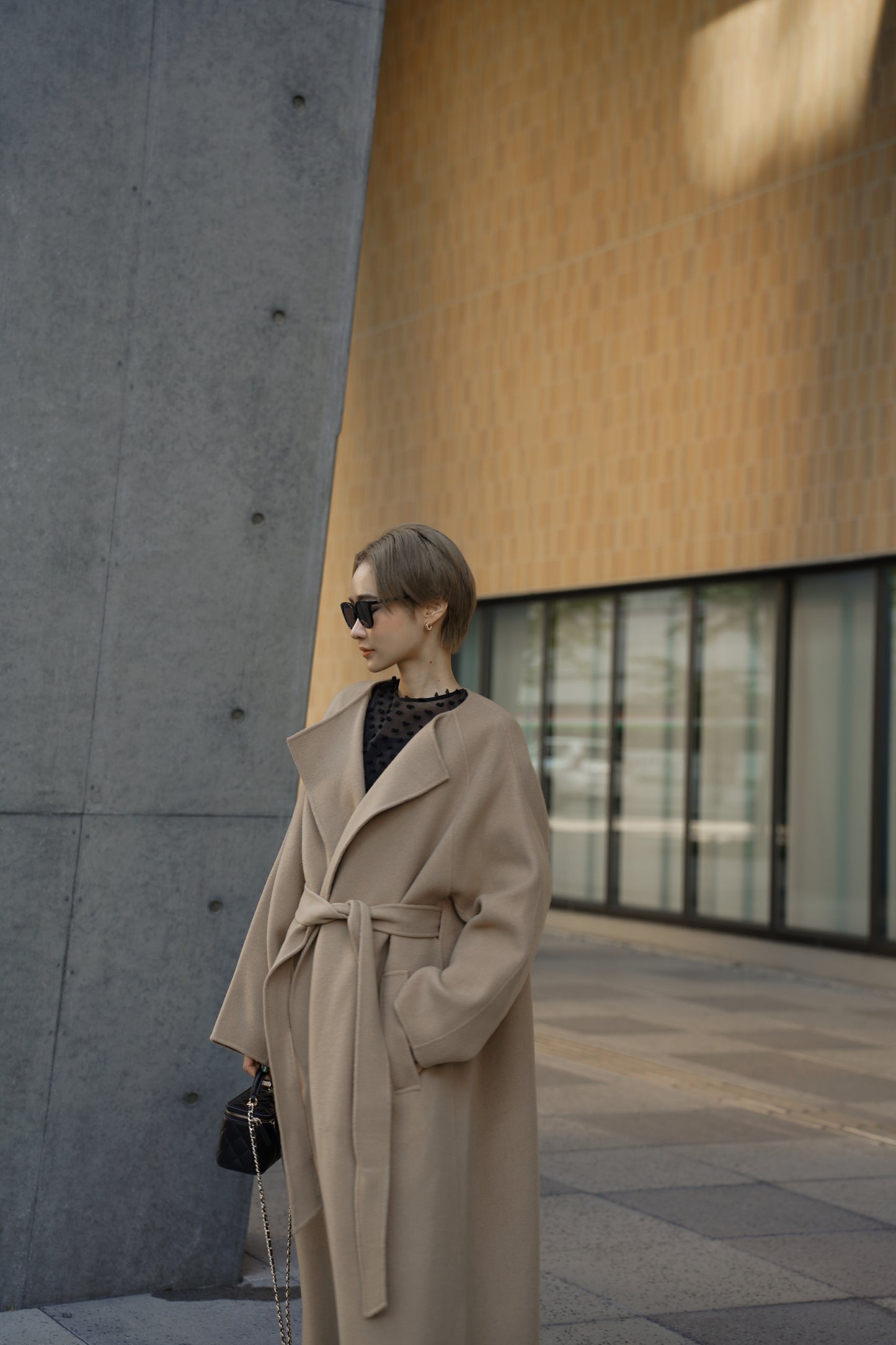 【予約販売1月下旬配送】 SUPER140ロングリバーコート【BEIGE】