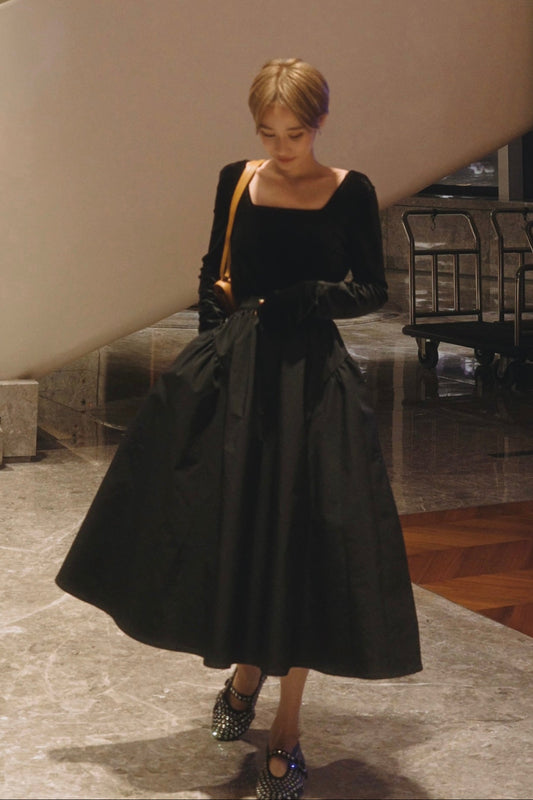 アジャストギャザースカート【BLACK】