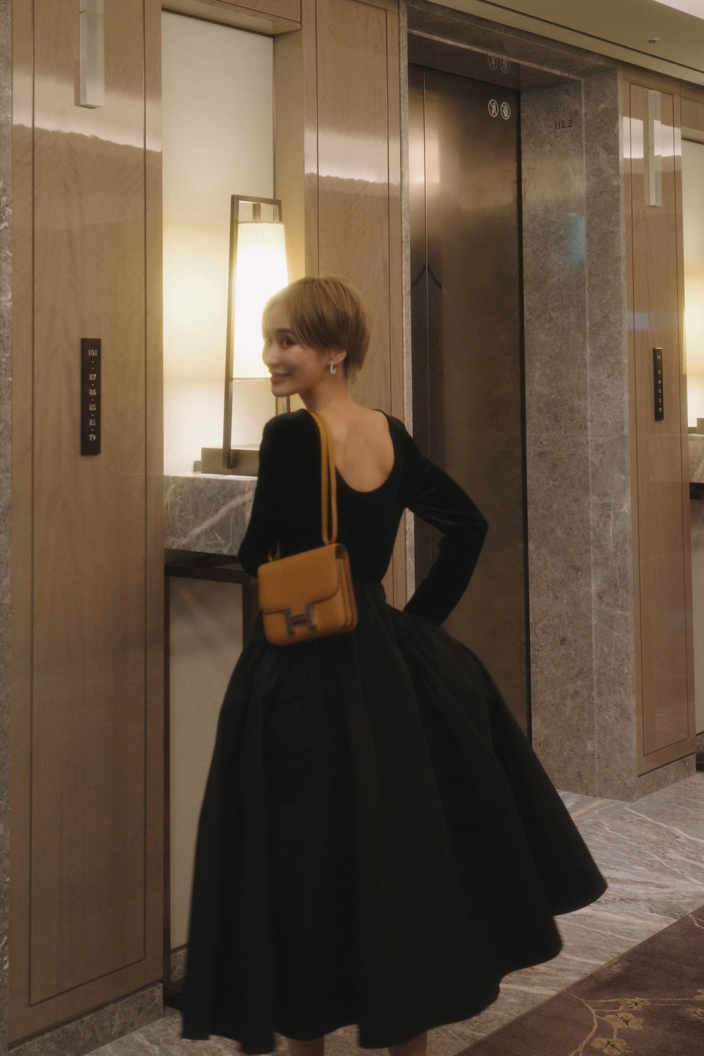 アジャストギャザースカート【BLACK】