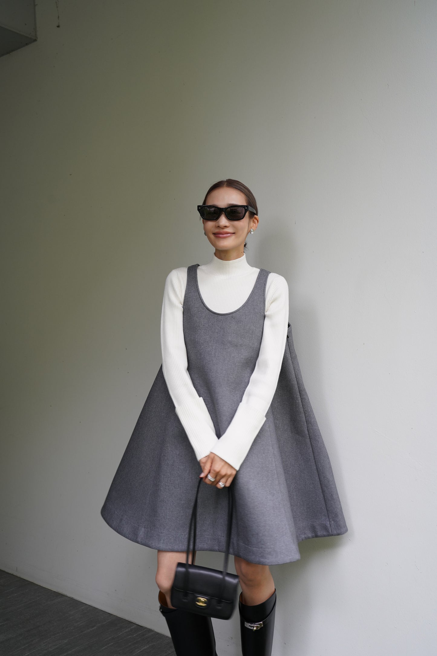 ロングスリーブタートルニット【WHITE】