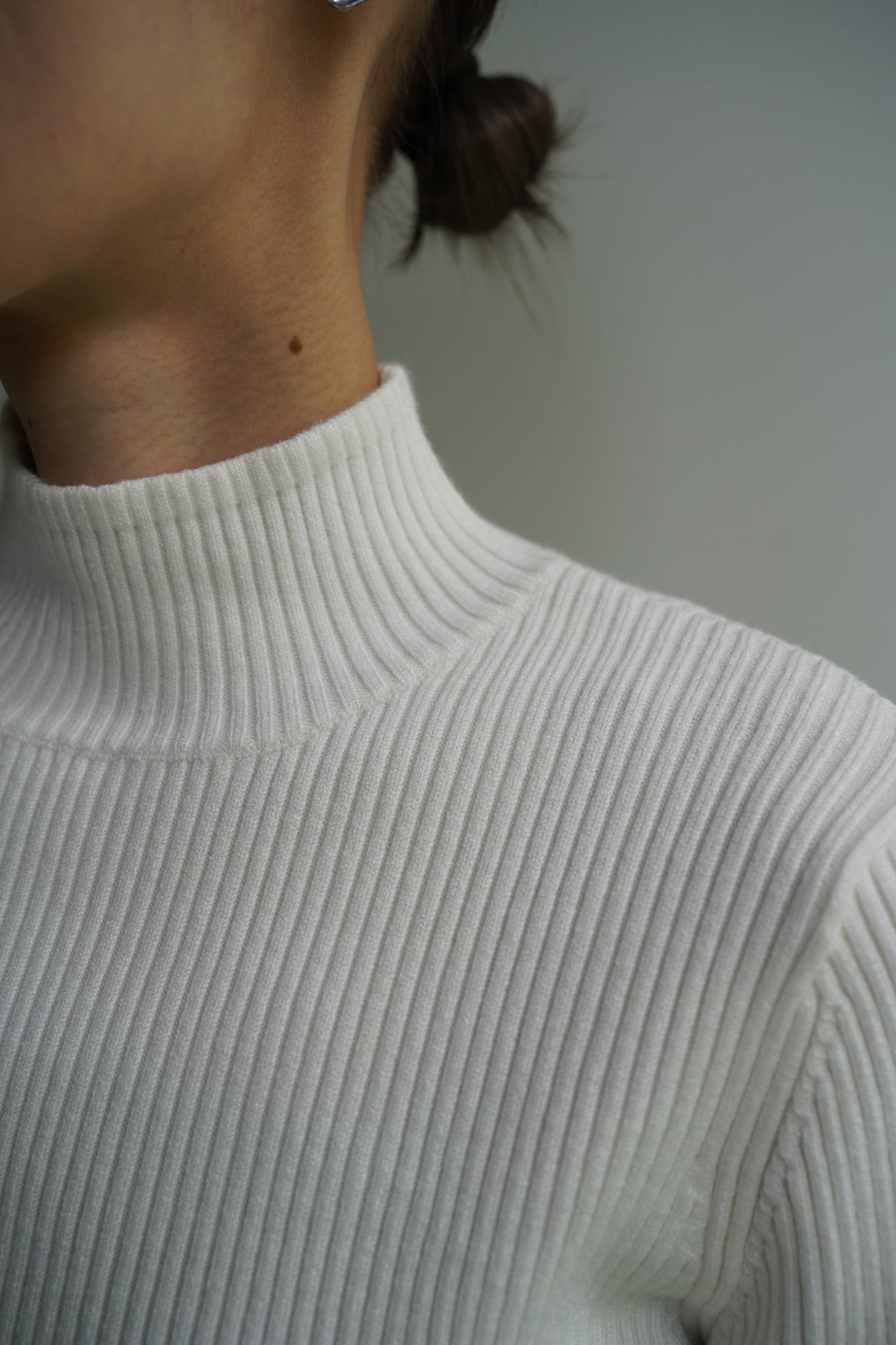ロングスリーブタートルニット【WHITE】